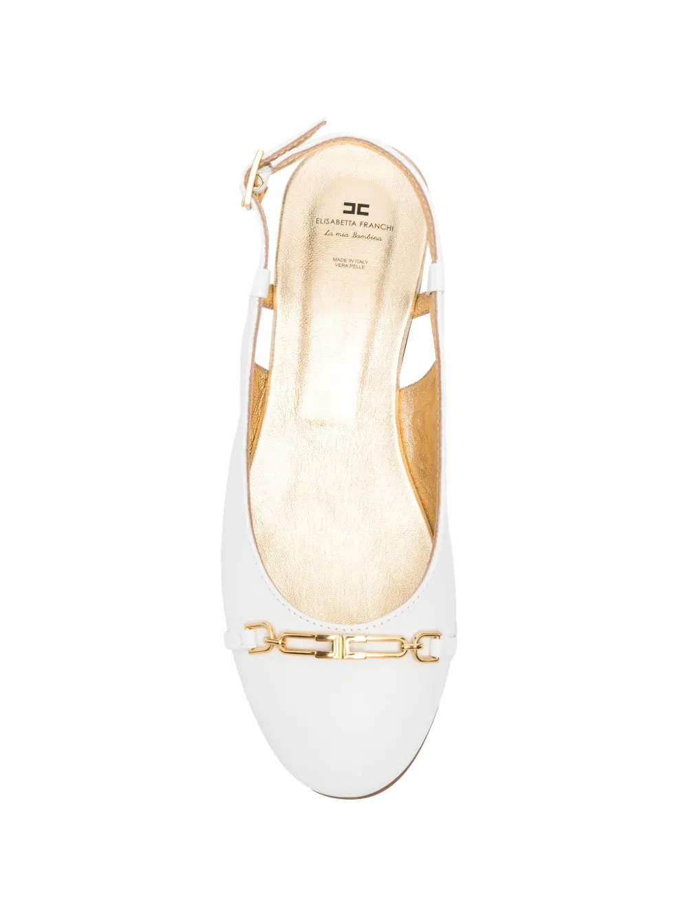 Elisabetta Franchi La Mia Bambina chain-strap ballet flats Wit