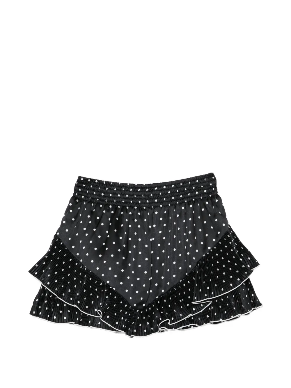 Self-Portrait polka-dot pleated shorts - Nero