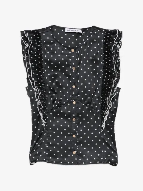 Self-Portrait ruffled polka-dot top