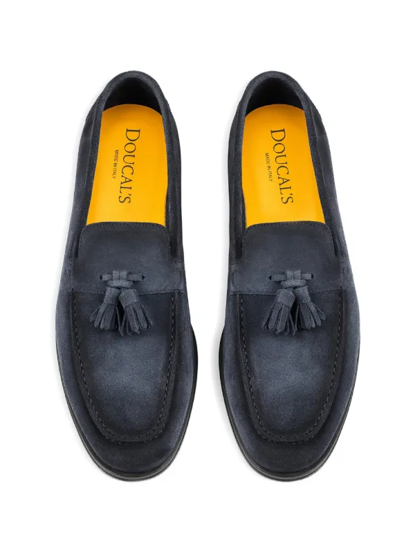 Doucal\'s Navy Suede Tassel Slip-On Loafers Doucal main image 2