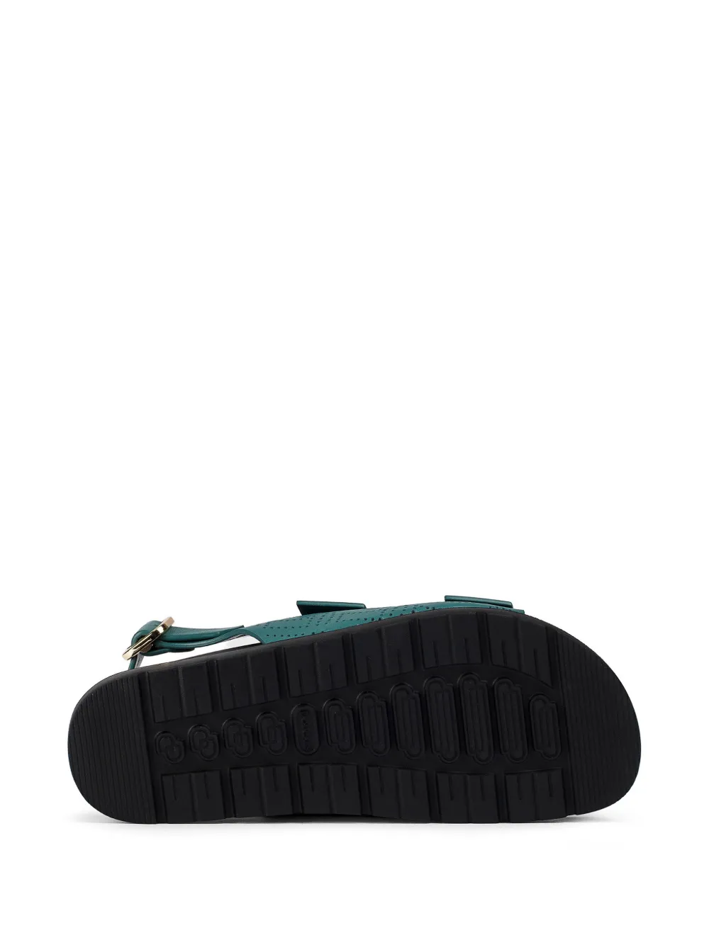 Doucal's Leren sandalen met geperforeerde details en gesp Groen