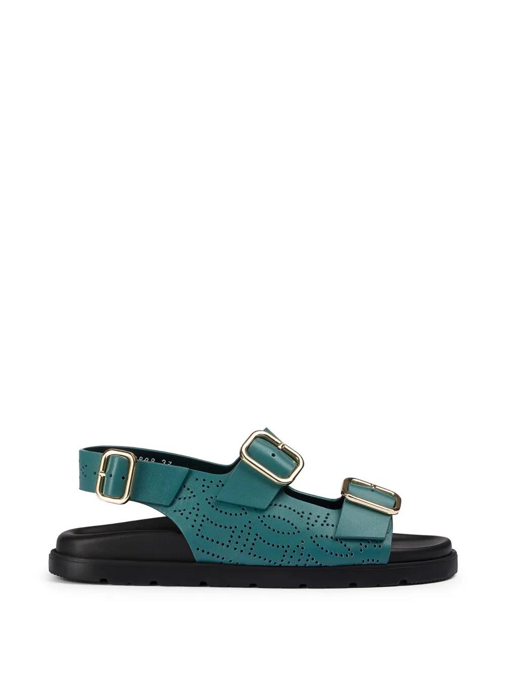Doucal's perforated buckle leather sandals - Verde