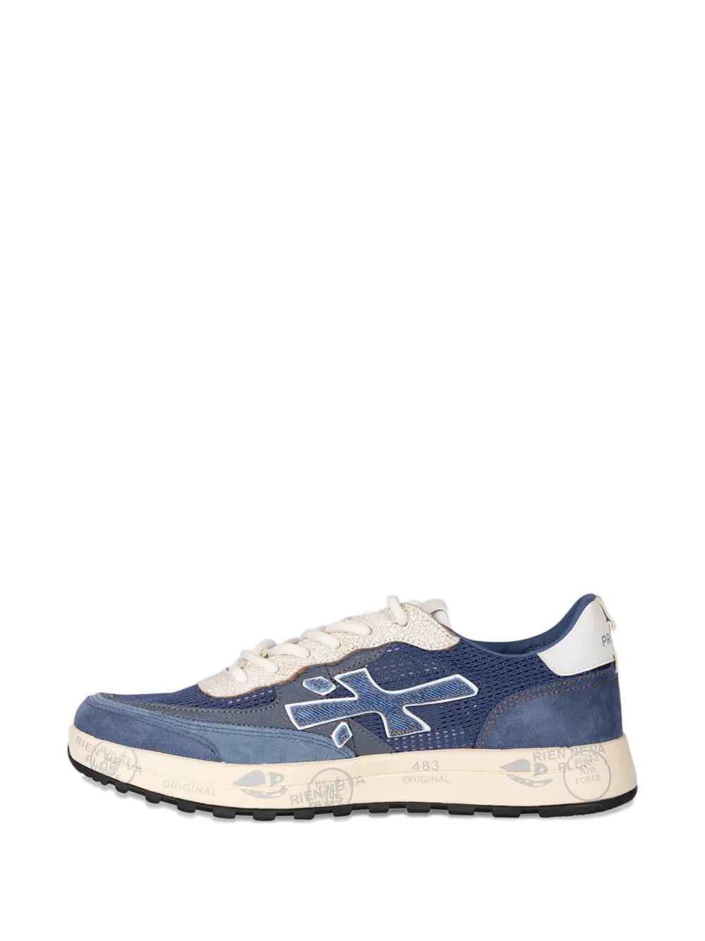 Premiata Nous 8067 appliqué panelled sneakers Blauw