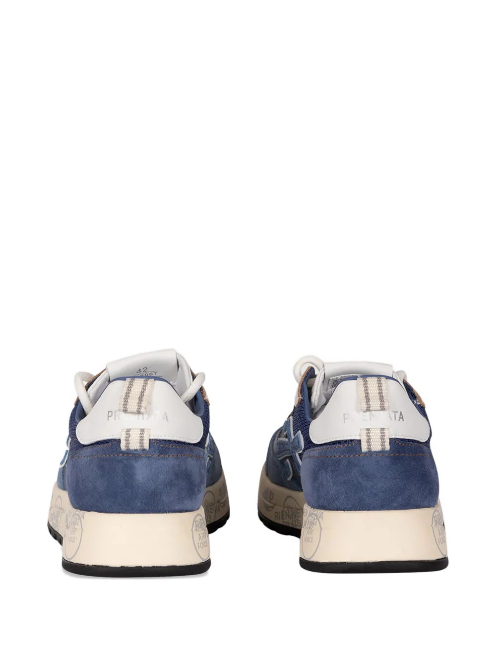 Premiata Nous 8067 appliqué panelled sneakers Blauw