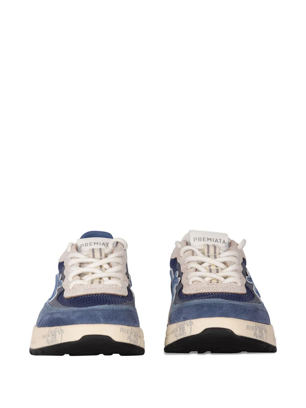 Premiata Nous 8067 appliqué panelled sneakers Blauw