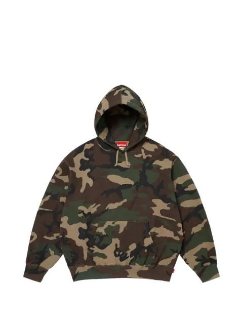 Supreme satin-appliqué hooded sweatshirt "SS 26 - Woodland Camo"