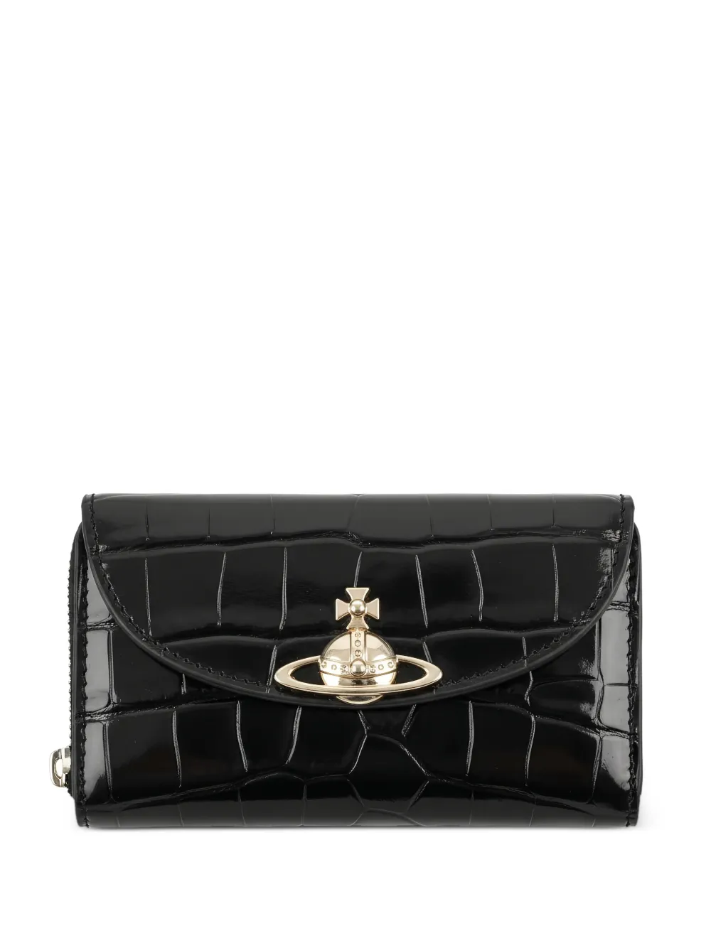Vivienne Westwood Orb croc-effect wallet - Nero