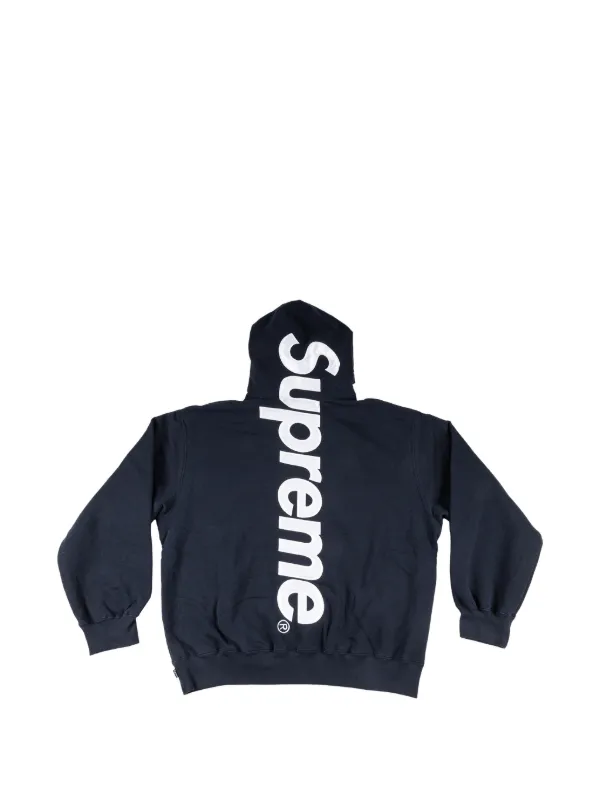 Supreme satin-appliqué Hoodie | Blue | FARFETCH ZA