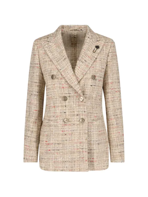 Lardini double-breasted tweed blazer