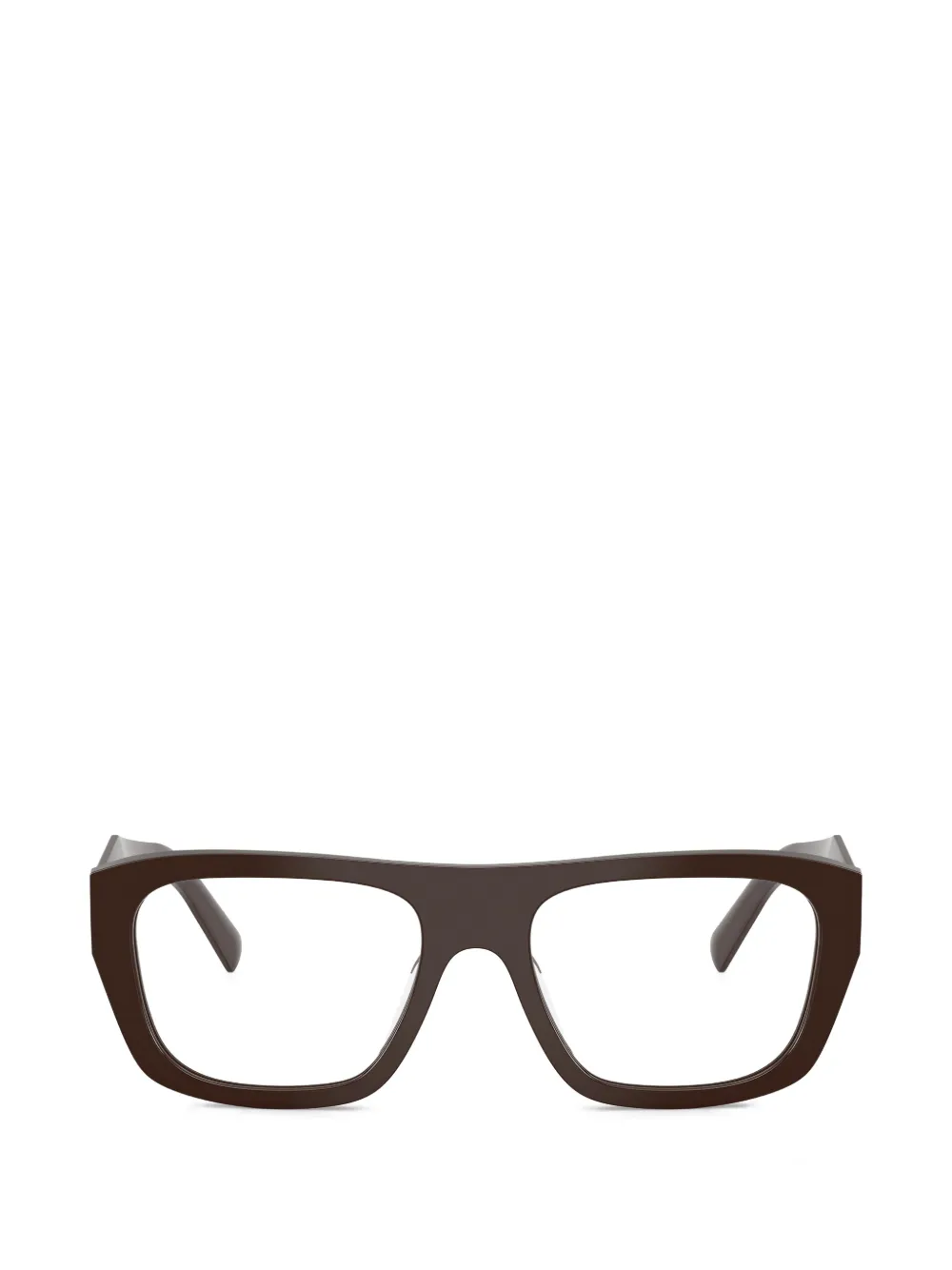 Prada Eyewear geometric-frame glasses - Marrone