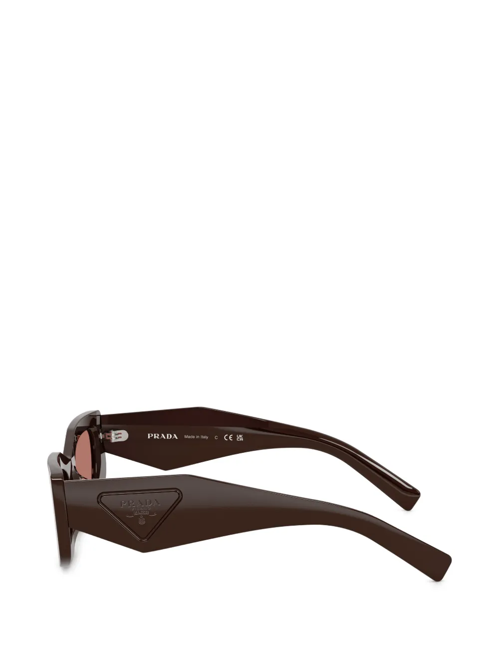 Prada Eyewear Zonnebril met geometrisch montuur Bruin
