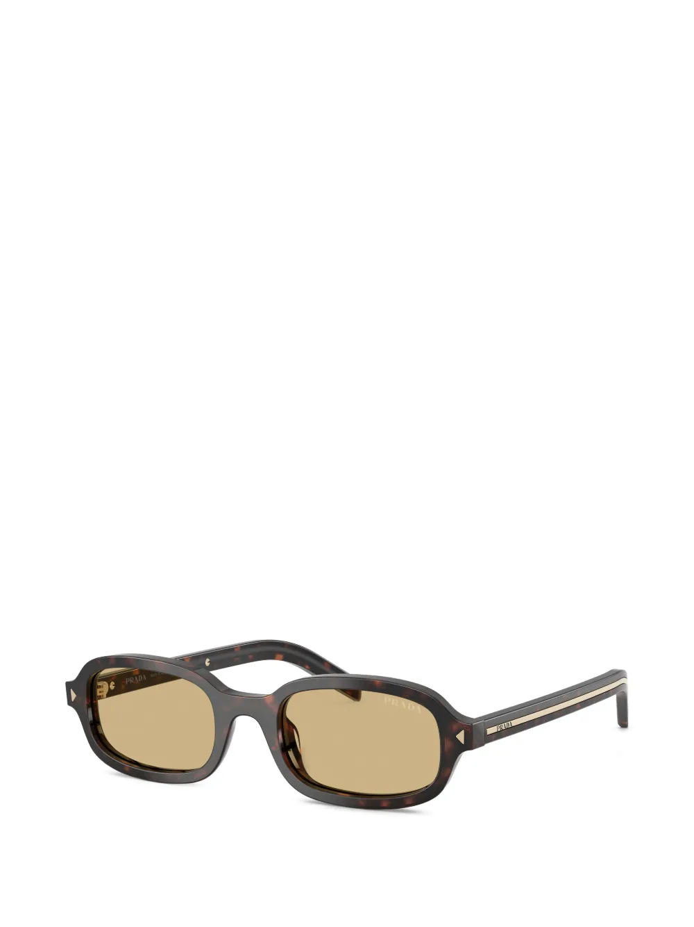Prada Eyewear Zonnebril met ovalen montuur Bruin