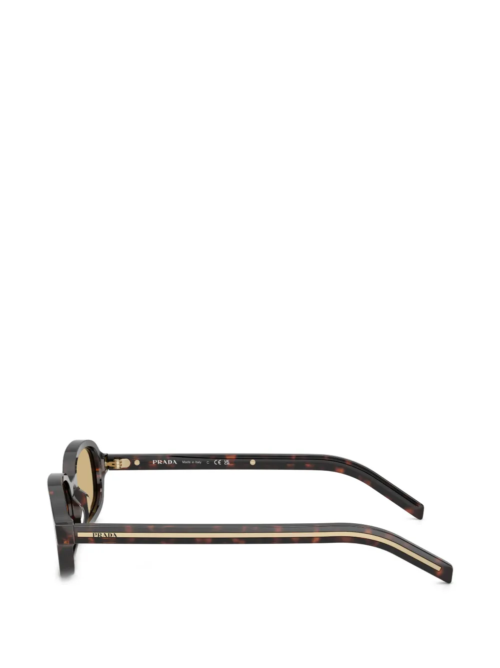 Prada Eyewear Zonnebril met ovalen montuur Bruin