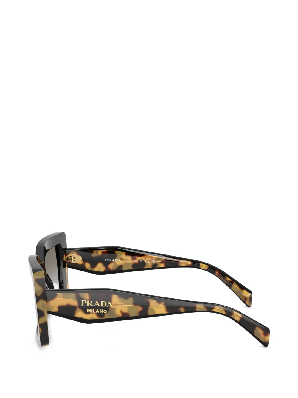 Prada Eyewear Zonnebril met vierkant montuur Zwart