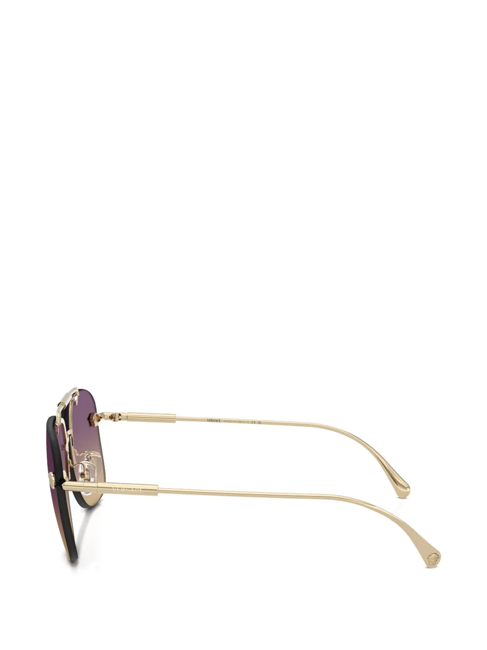  Versace Eyewear Medusa Browline Sunglasses - Gold 