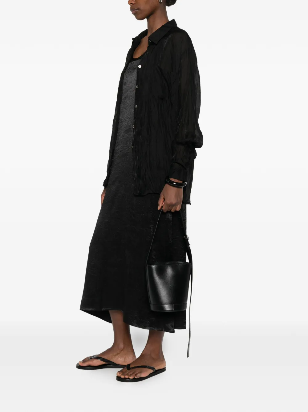 La Piscine blouse met knopen Zwart