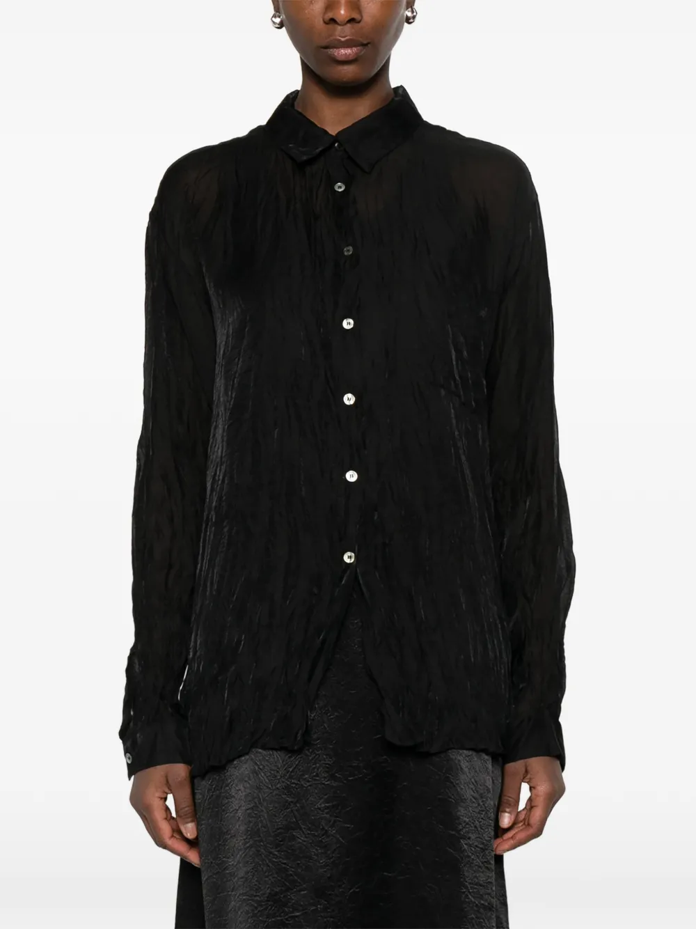 La Piscine blouse met knopen Zwart