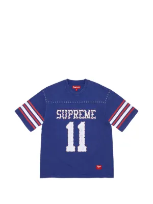 Supreme Sequin Football Jersey T-shirt | Blue | FARFETCH