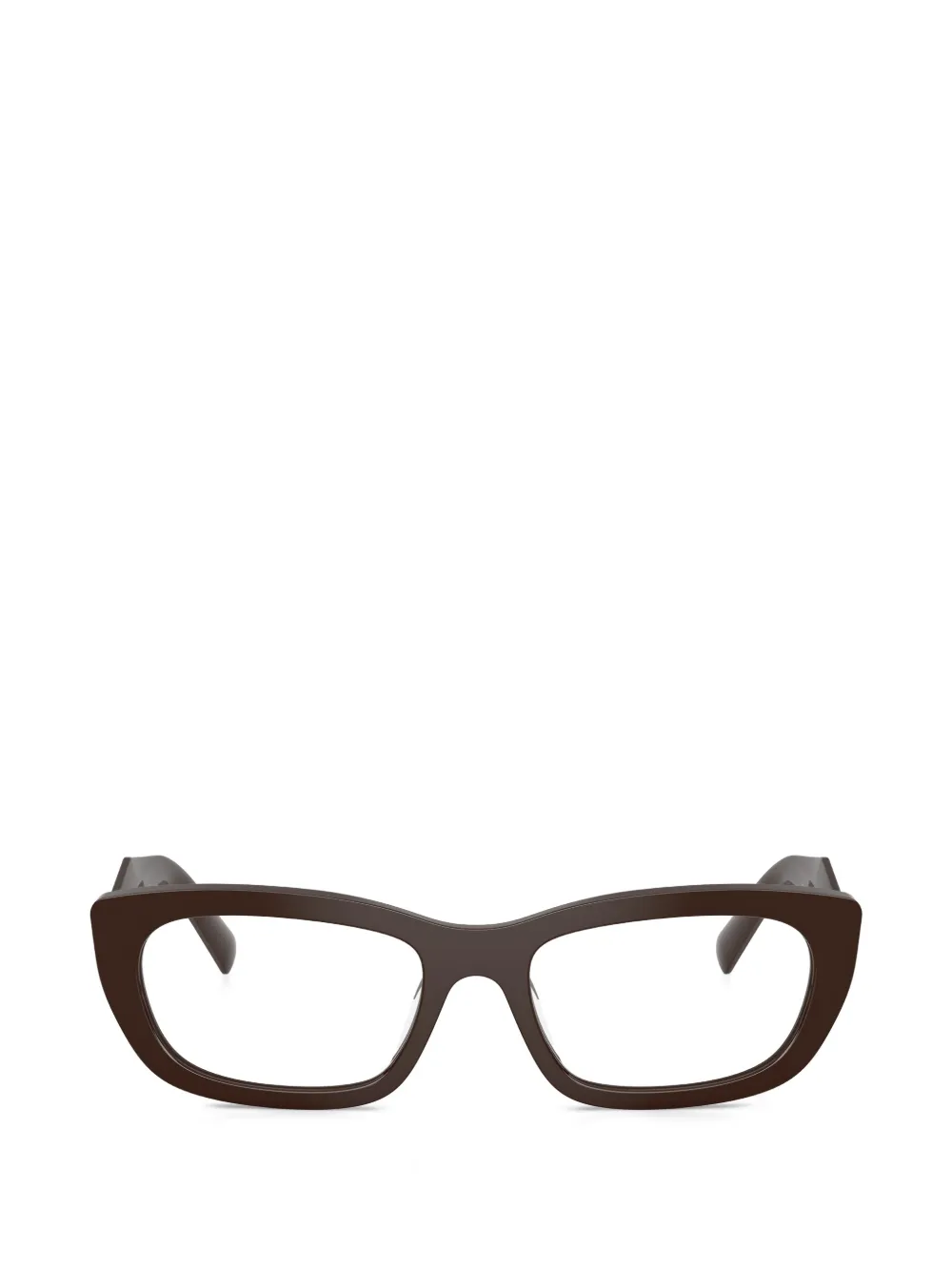 Prada Eyewear clear-lense glasses - Marrone