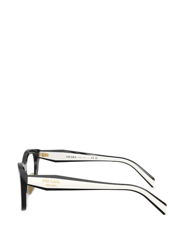 Prada Eyewear クリアレンズ メガネフレーム | ブラック | FARFETCH JP
