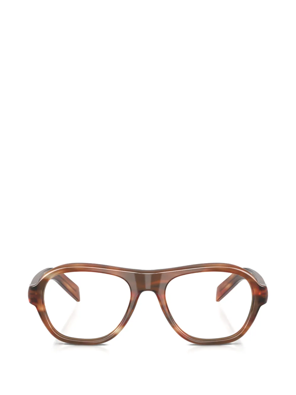 Prada Eyewear clear-lense glasses - Marrone