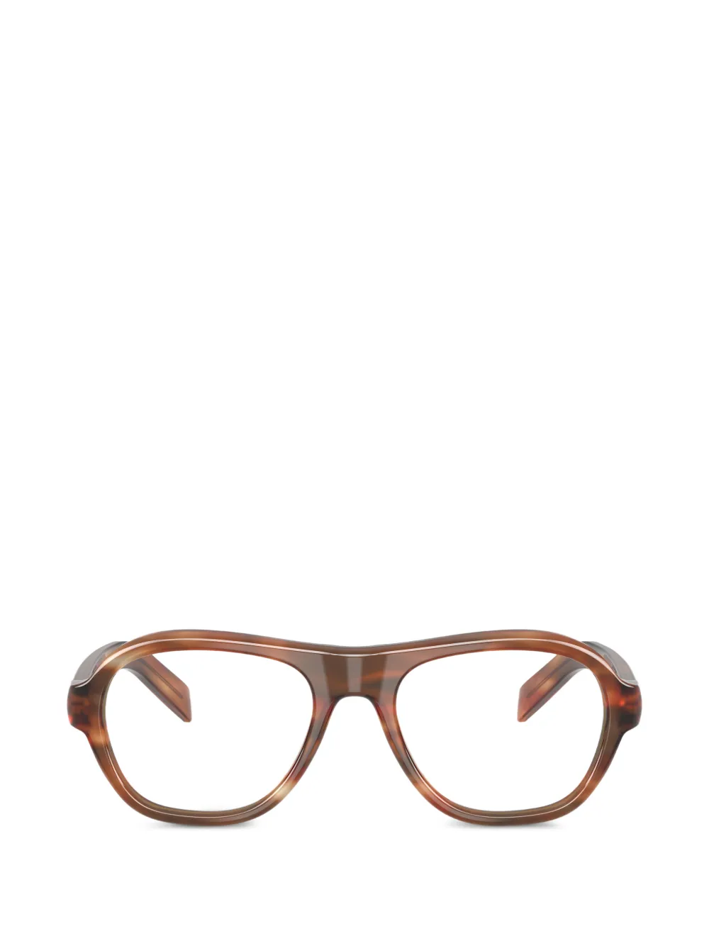 Prada Eyewear clear-lense glasses - Marrone