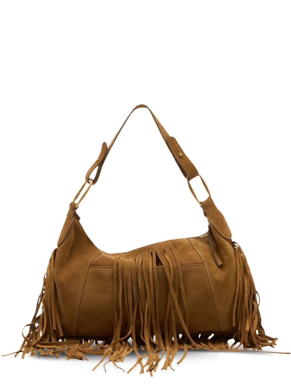 Vanessa Bruno Epaule fringed removable strap shoulder beg - Marrone