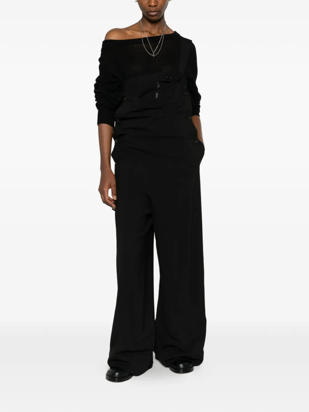 Isabel Benenato button zip jumpsuit - Nero