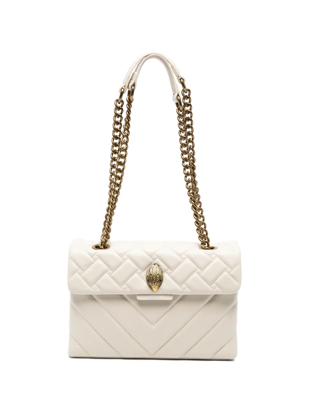 Kurt Geiger London Leather Kensingtin quilted chain shoulder bag - Toni neutri