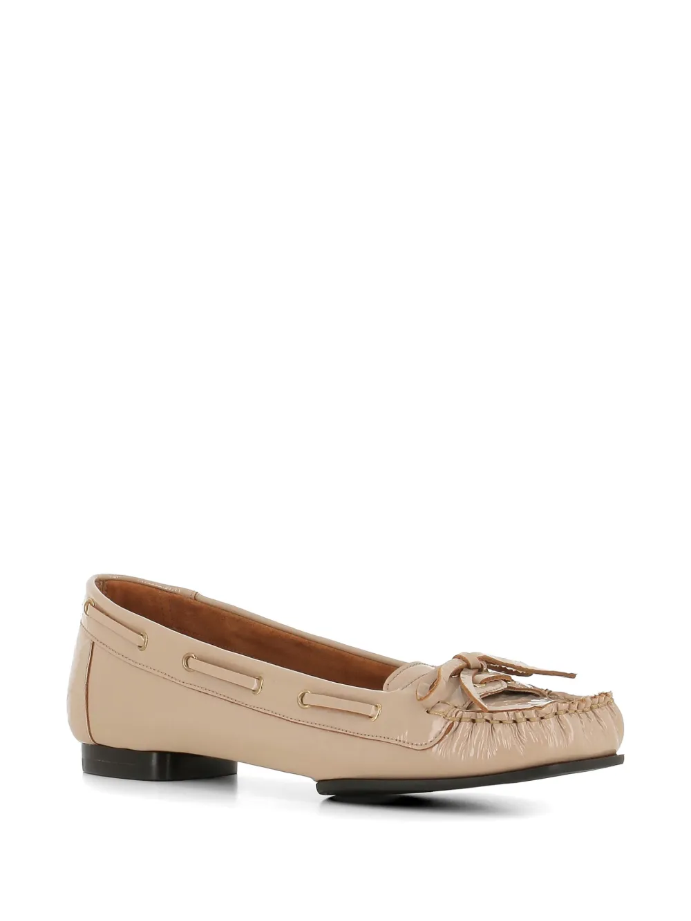 Del Carlo bow detail loafers Beige