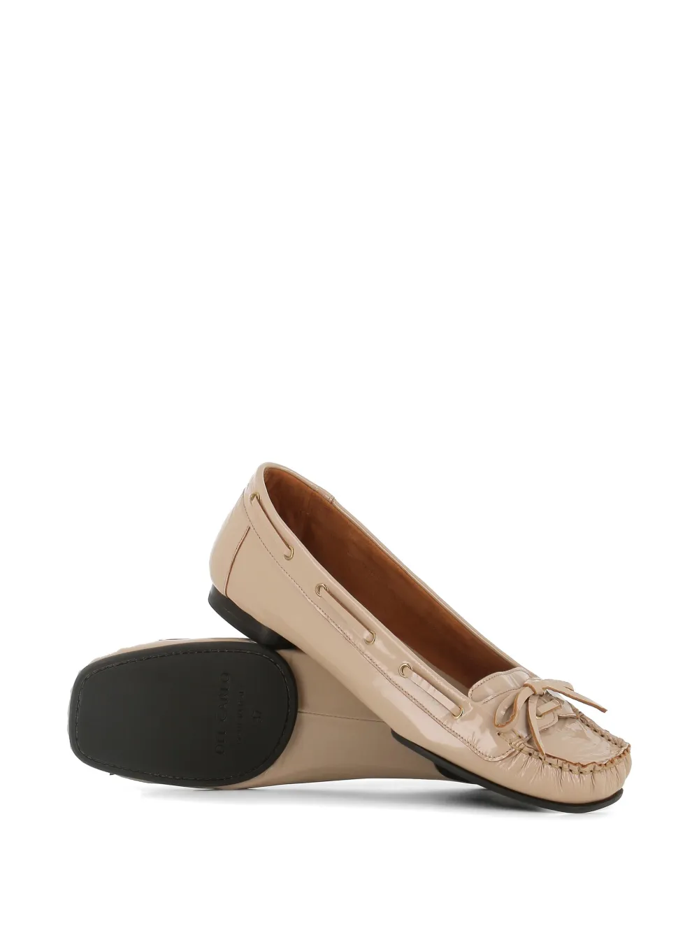Del Carlo bow detail loafers Beige