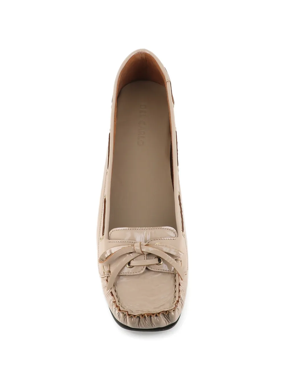 Del Carlo bow detail loafers Beige