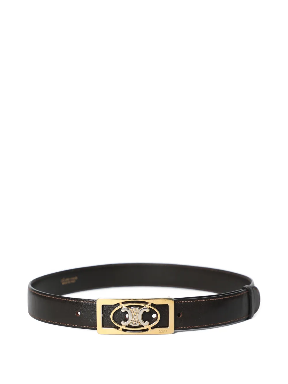 Celine Pre-Owned 1980s Triomphe leather belt - Marrone