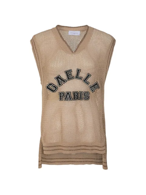 Gaelle logo-patch mesh top