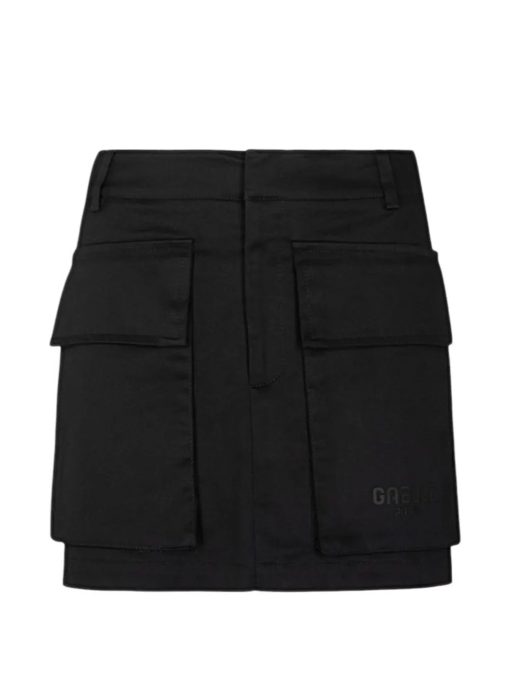 Gaelle logo-patch cargo mini skirt - Nero