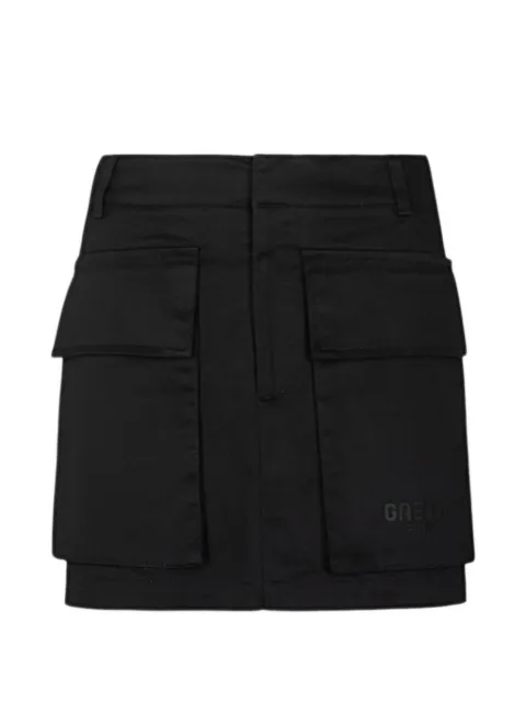 Gaelle logo-patch cargo mini skirt