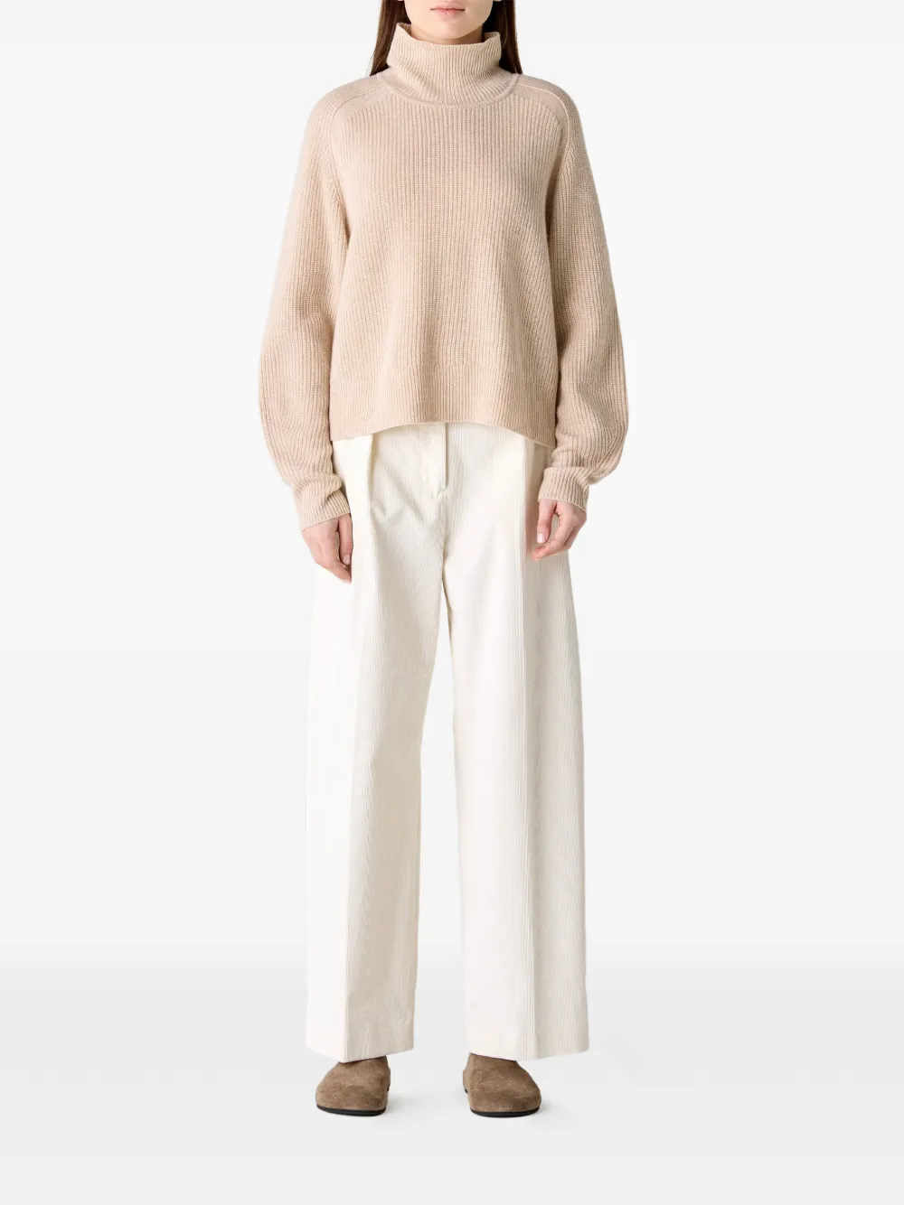  Guest In Residence Cropped Rib Turtleneck - Neutrals 