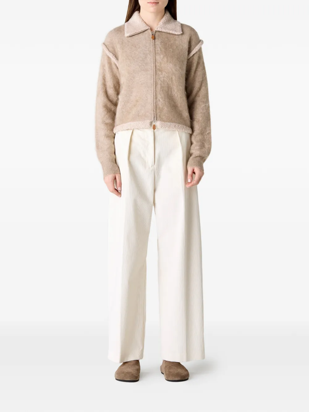  Guest In Residence Collar Zip Jacket - Neutrals 