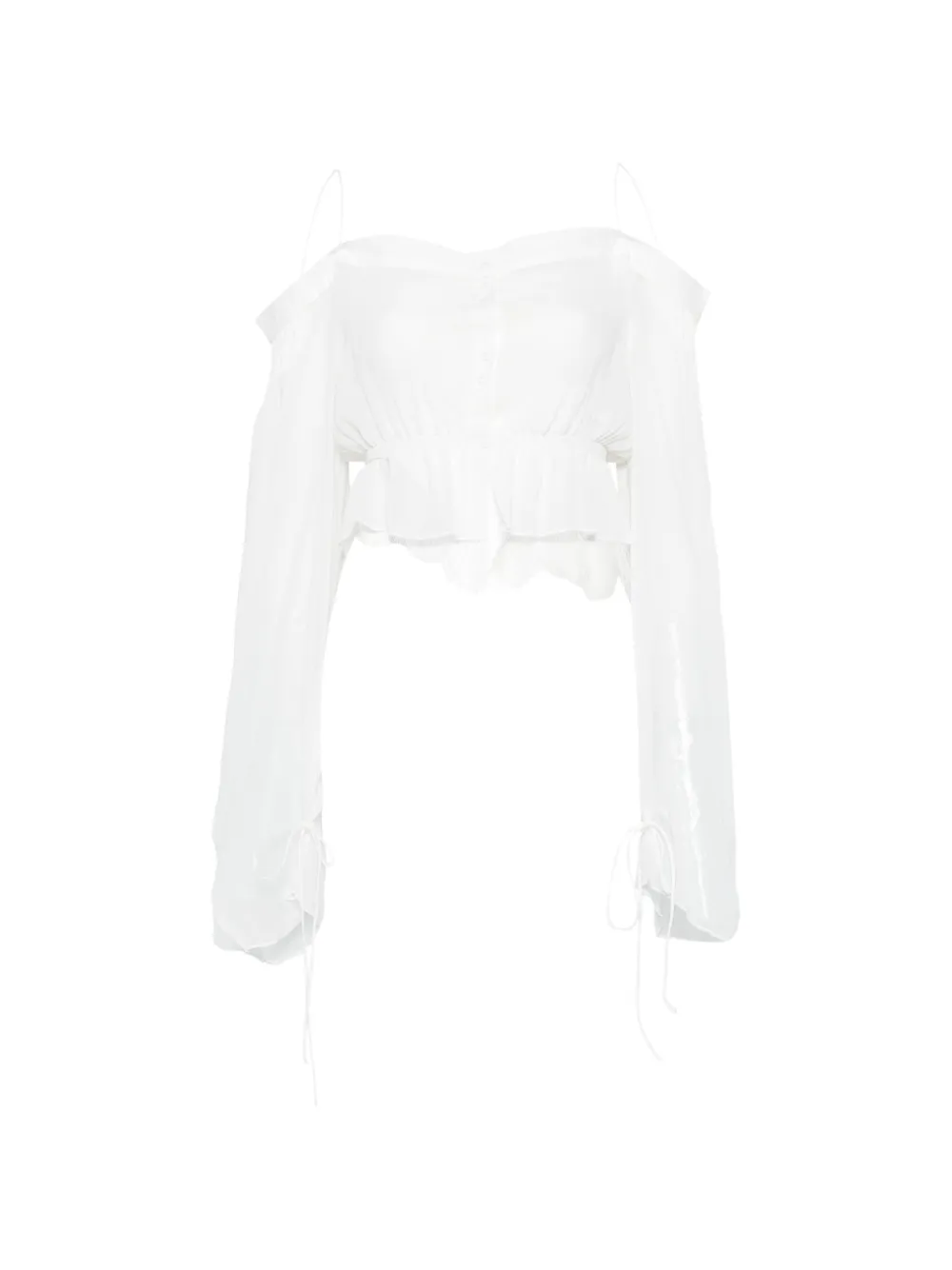 Isabel Benenato off-shoulder blouse - White
