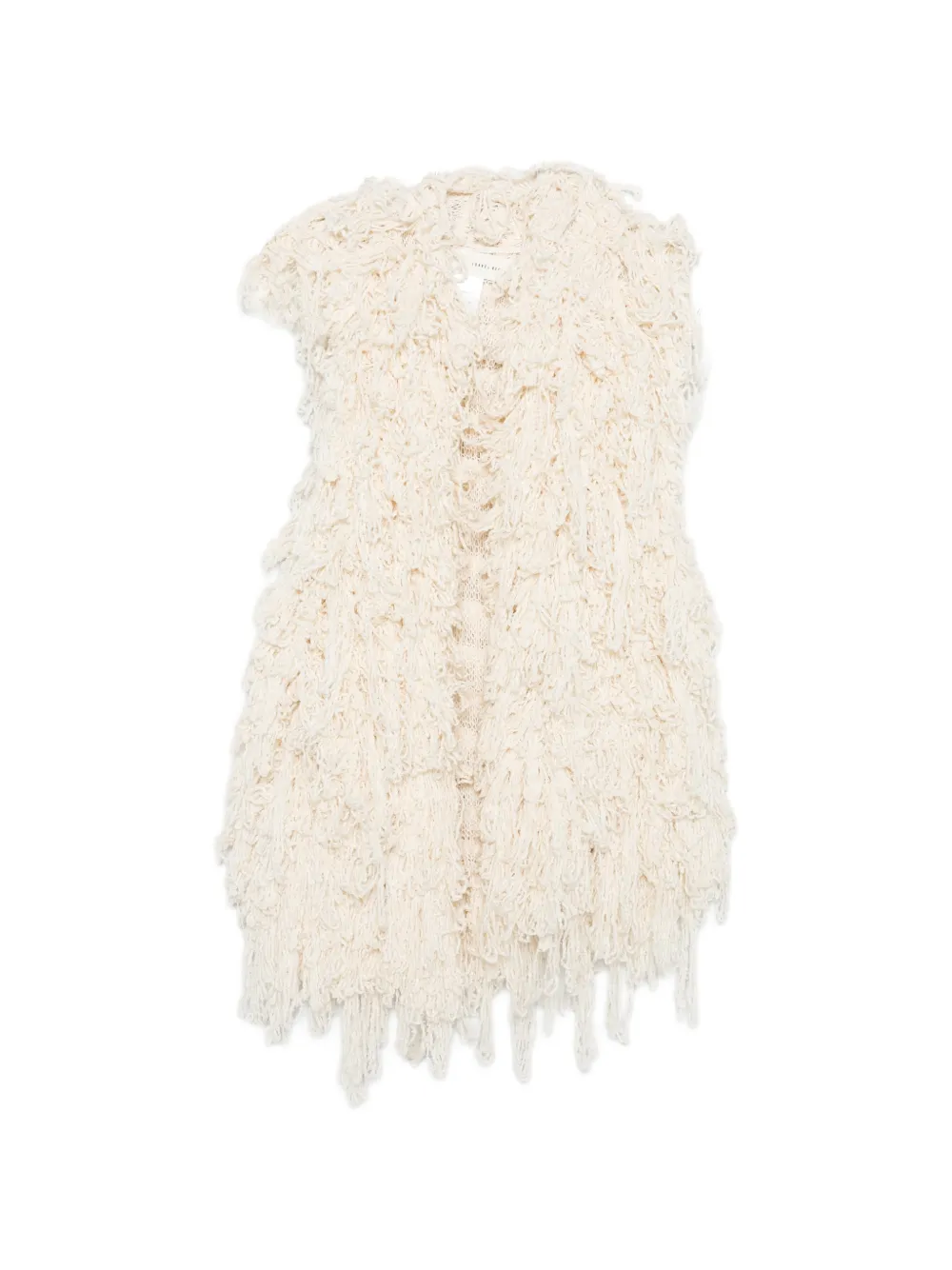 Isabel Benenato fringed gilet - Neutrals