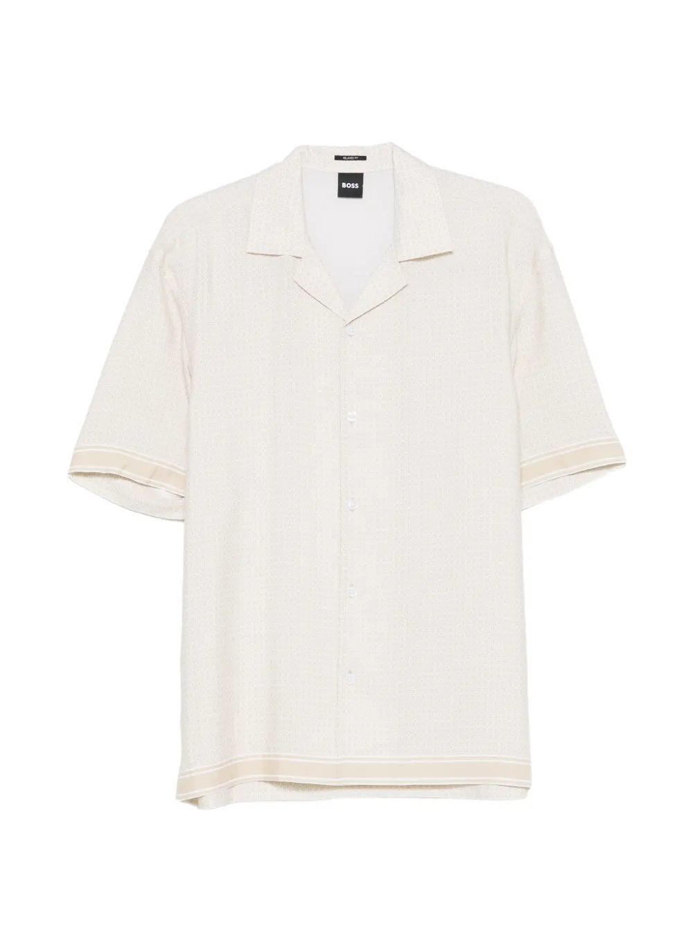 BOSS geometric-print short-sleeve shirt - Nude