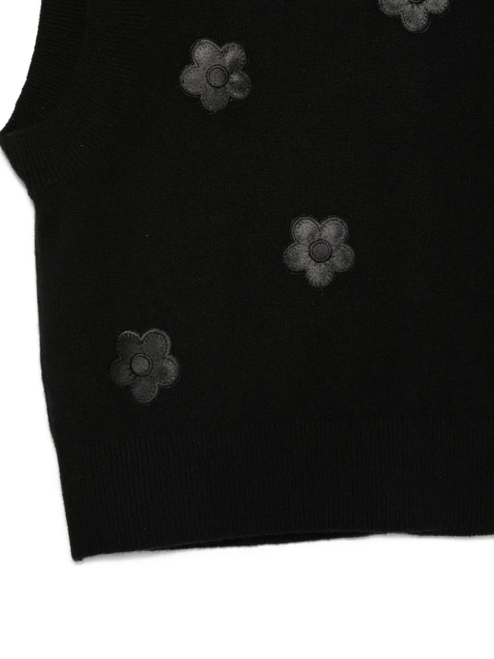 Cecilie Bahnsen Spencer met bloemapplicatie Zwart