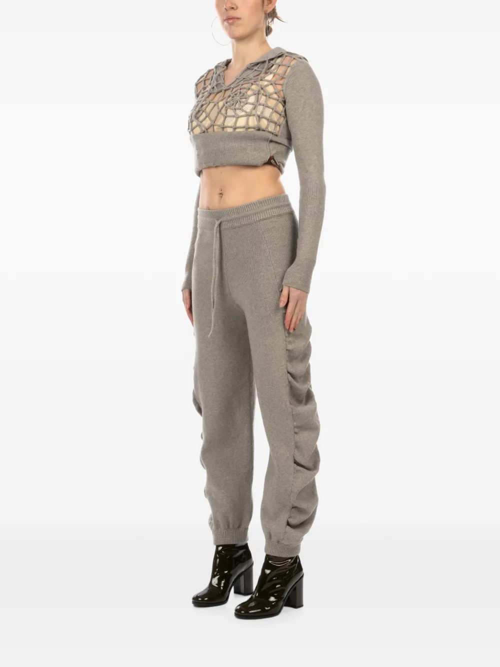 Isa Boulder ruched-detail track pants - Grigio