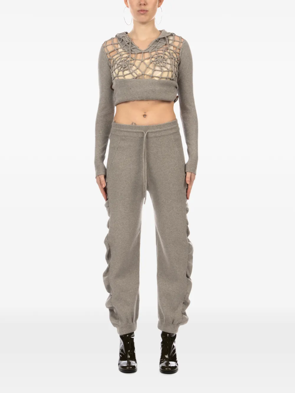 Isa Boulder ruched-detail track pants - Grau
