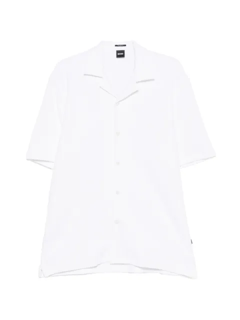 BOSS ribbed-knit short-sleeve shirt