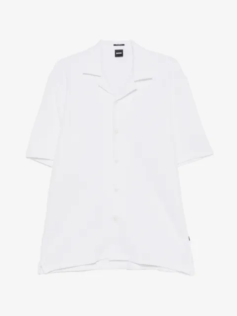 BOSS camisa tejida de canalé manga corta