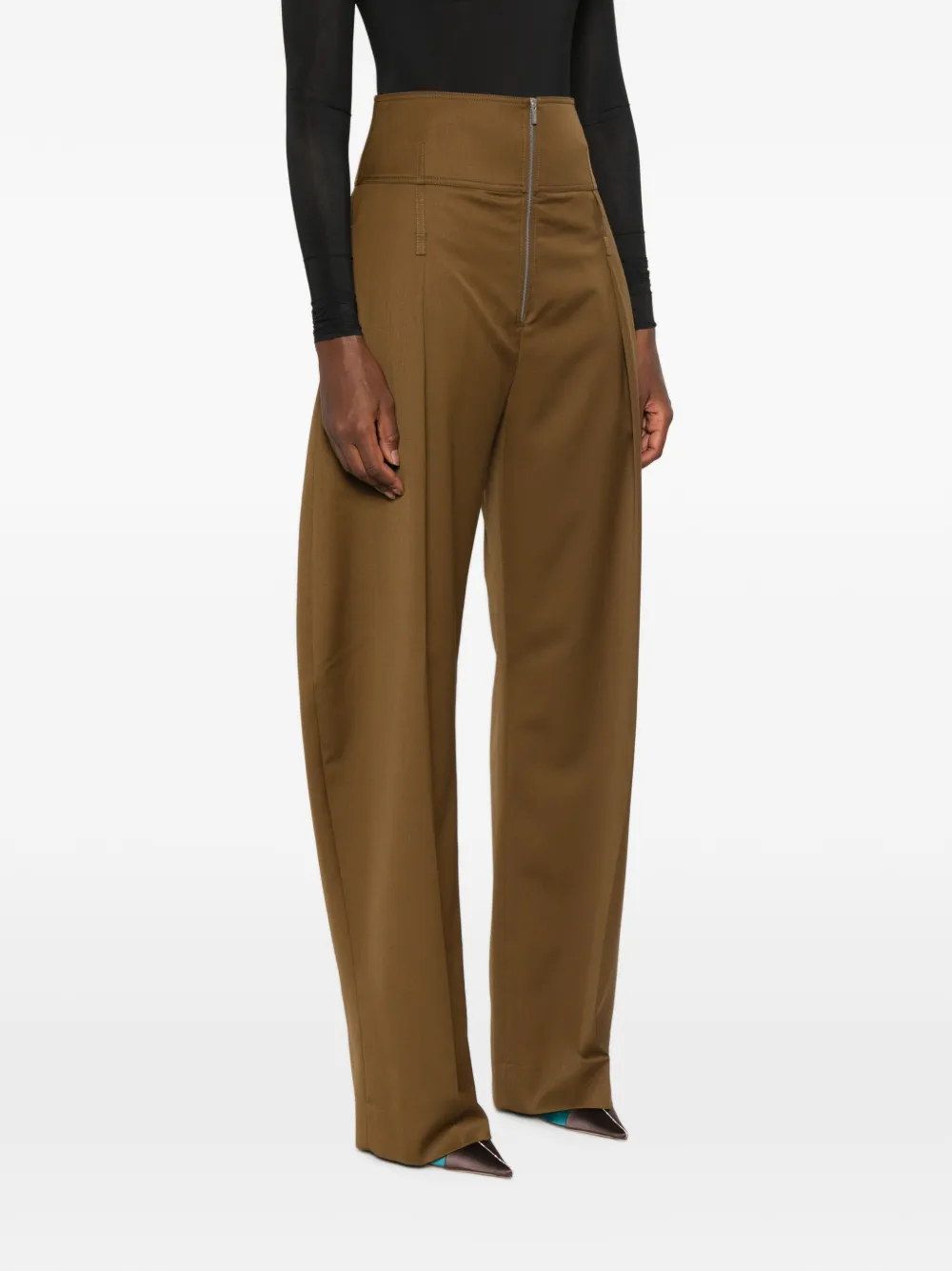 Ferragamo High waist broek Bruin