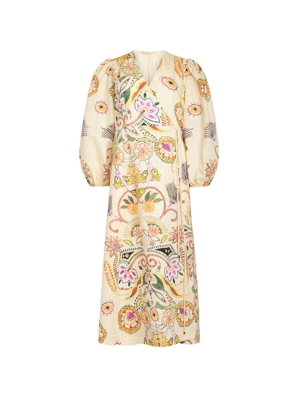 Marie Oliver Everette puff-sleeve floral dress - Toni neutri
