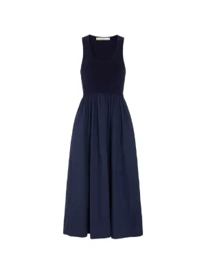 nicholas makenna linen midi dress Nicholas Makenna Drop Waist Corset Midi Dress In Green