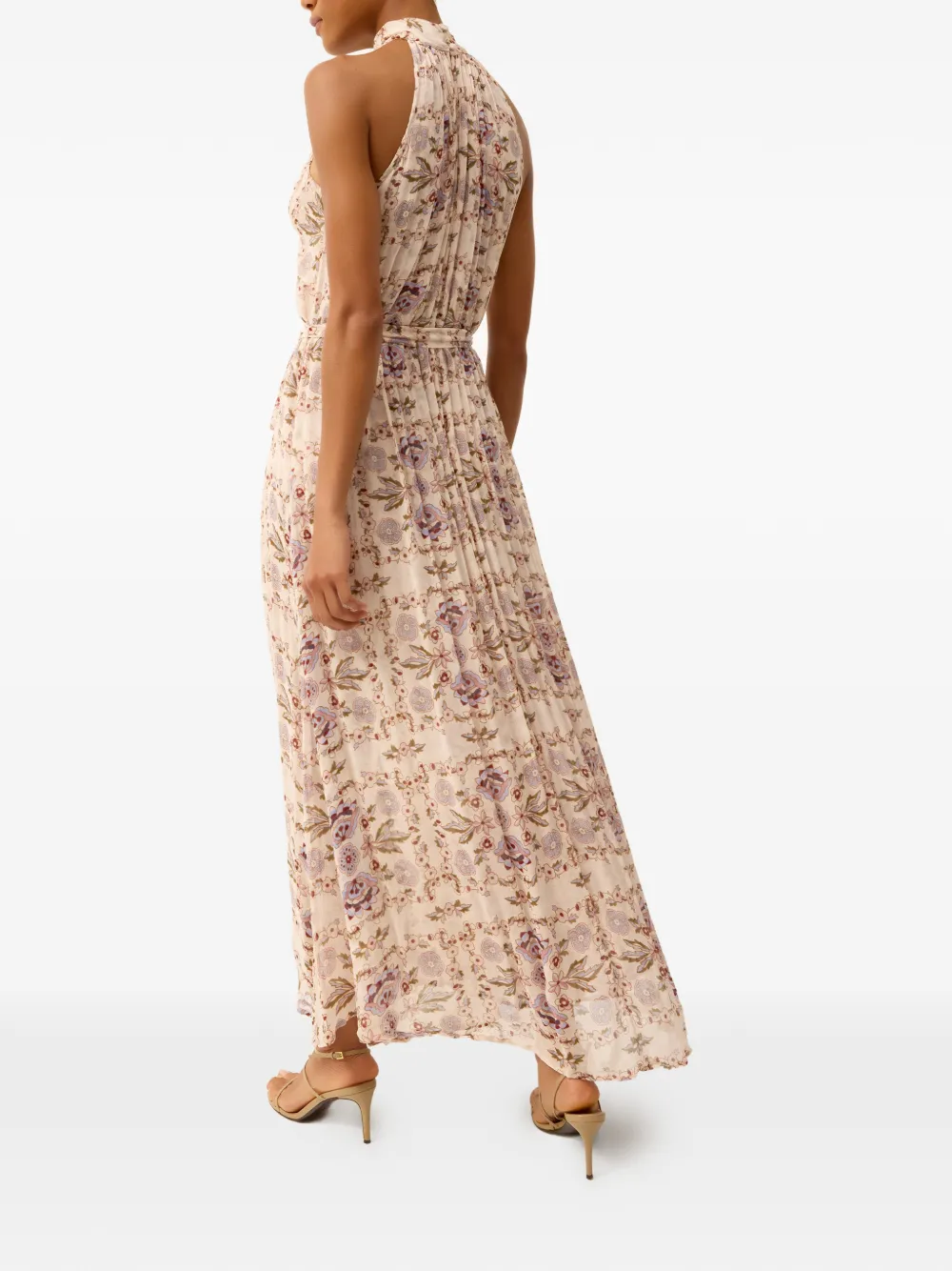  Marie Oliver Penelope Floral Drawstring Dress - Neutrals 